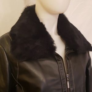 DANIER Bomber Jacket w/ Detachable Fur Collar